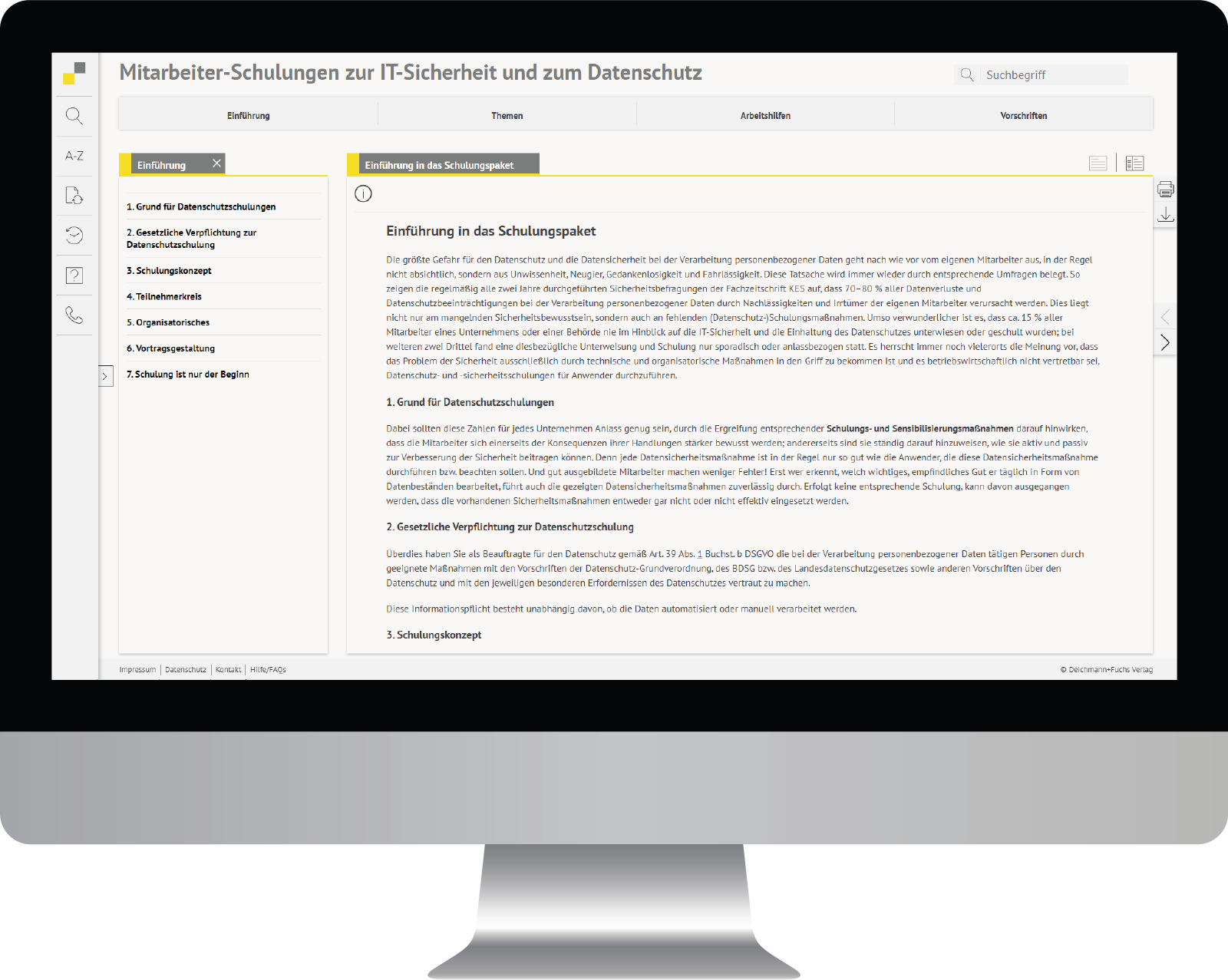 Dieses Bild zeigt das Produkt Mitarbeiter-Schulungen zur IT-Sicherheit und zum Datenschutz