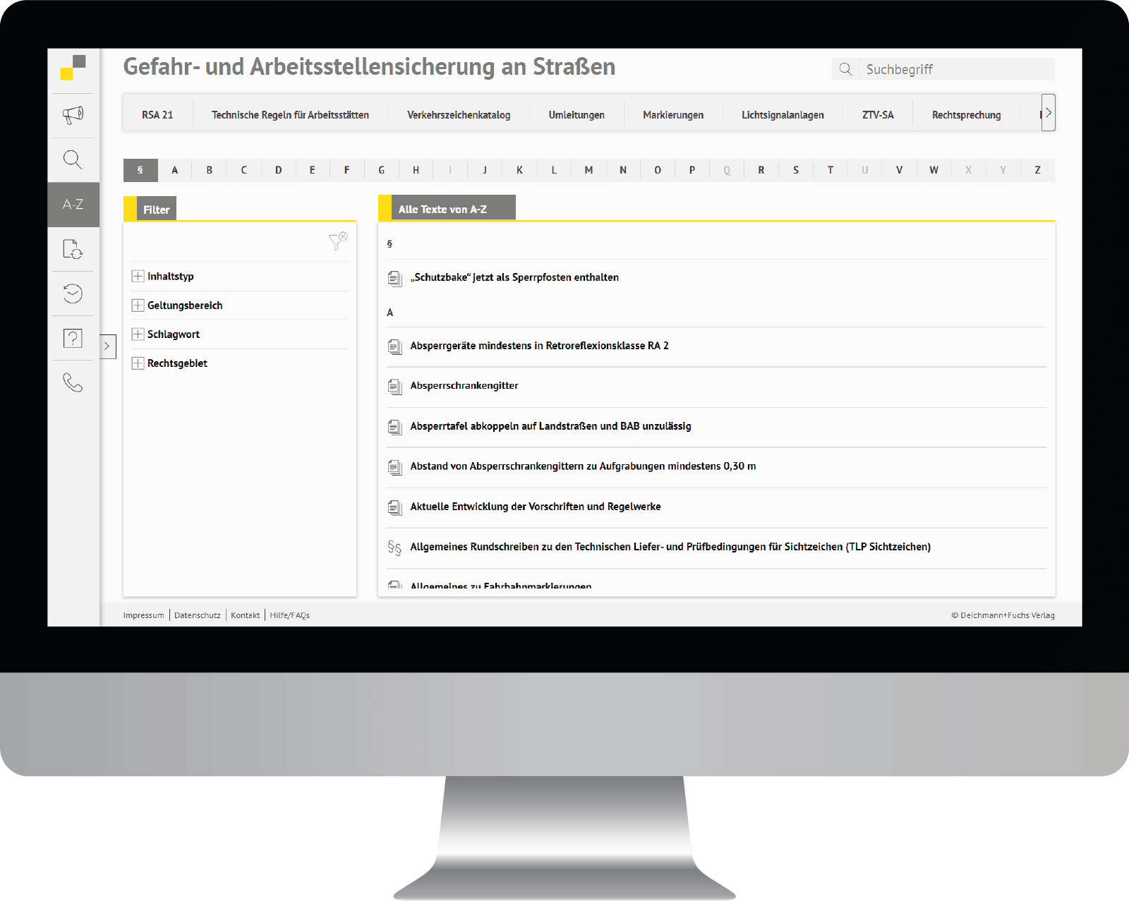Dieses Bild zeigt das Produkt Gefahr- und Arbeitsstellensicherung an Straßen
