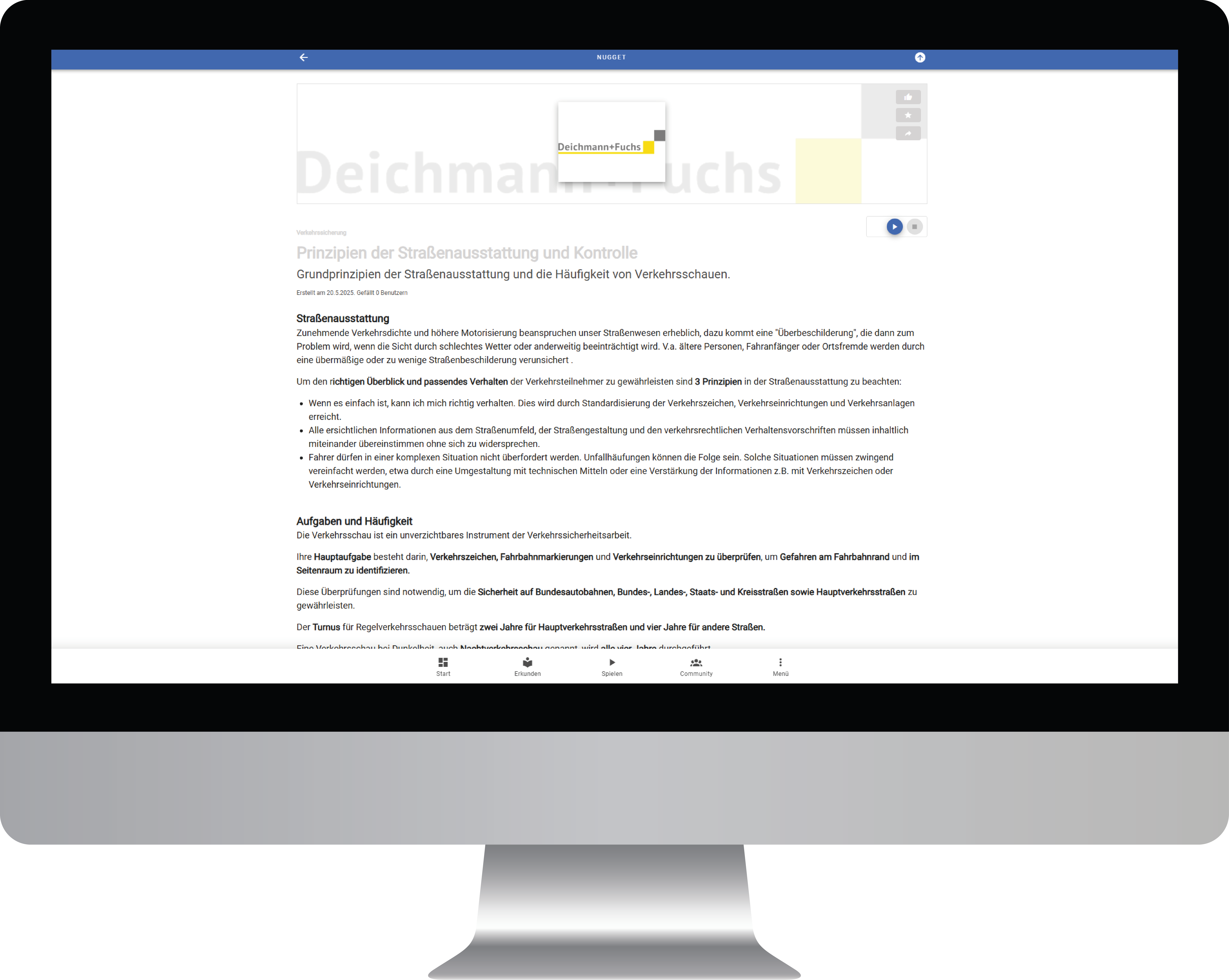 Dieses Bild zeigt das Produkt E-Learning Grundlagen der Verkehrsschau